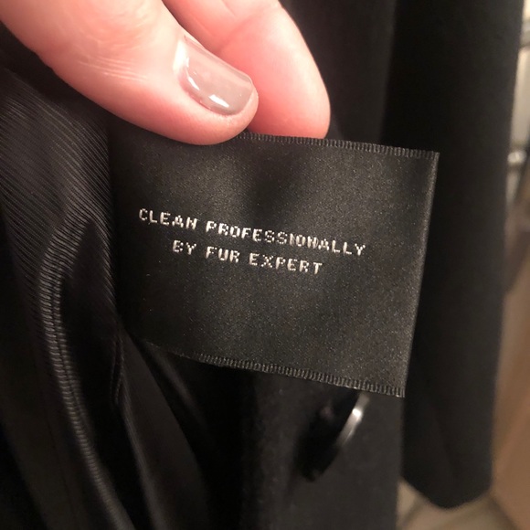 Ellen Tracy Black Wo Coat with Fur Collar - Picture 6 of 6